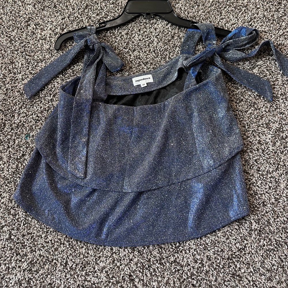 Superdown Cropped glitter top
